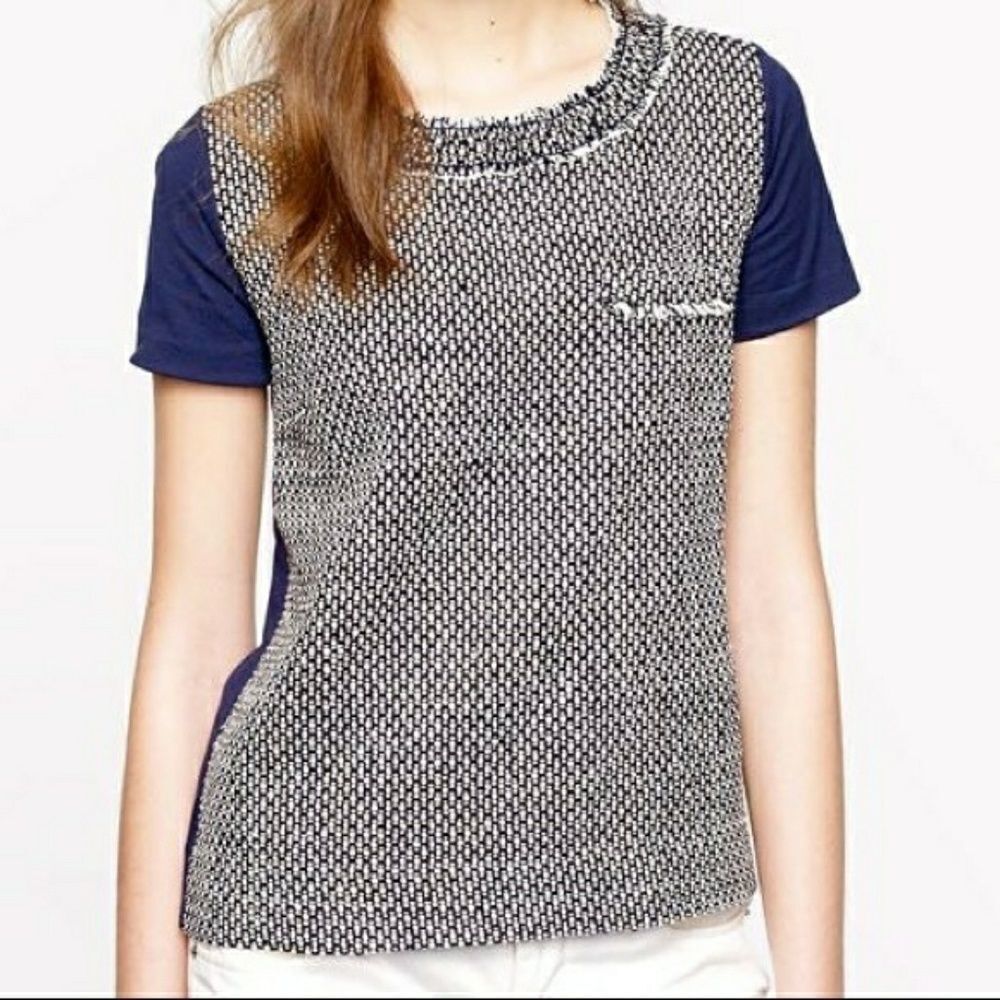 J. Crew Tweed-Front Tee - Picture 2 of 4